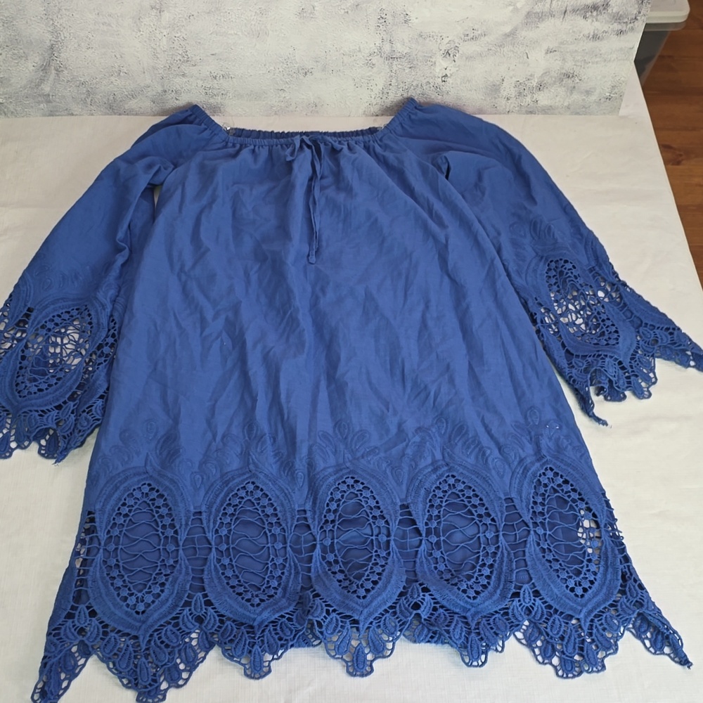Roxberi mid-sleeve blue shirt